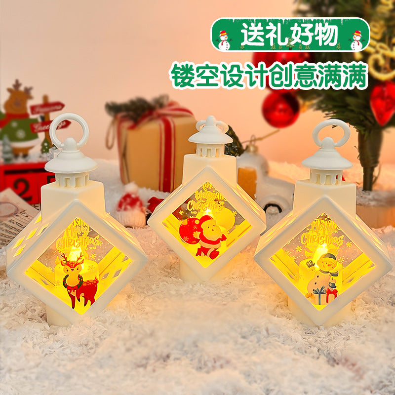 LED Christmas Theme Decorative Lantern – Warm White Festive Glow Lamp for Home Décor