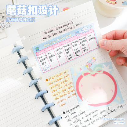 Kawaii DIY Loose-Leaf Notebook Binder – Cute Disc Bound Aesthetic Planner Journal with Decorative Charms