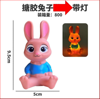 Zootopia Inspired LED Squishy Night Light (Set of 3) | Cute Bunny, Fox & Tiger Bear Silicone Glow Lamps | Kawaii Animal Bedroom Decor