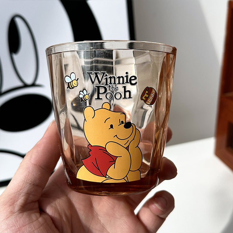 Disney Cartoon Kids Drinking Cup Set – Mickey Mouse, Minnie Mouse & Winnie the Pooh ABS Plastic Tumbler | Cute Kawaii Juice Glass for Kids, Home & Gifting