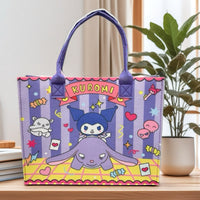 Sanrio Kawaii Canvas Tote Bag Set – My Melody, Kuromi, Cinnamoroll & Pompompurin Handbags | Cute Japanese Aesthetic Shopping Bags for Girls
