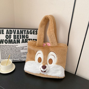 Cute Bunny Plush Tote Bag for Girls | Kawaii Soft Fur Handbag | Cartoon Rabbit Shoulder Bag | Aesthetic Korean Style Tote Purse