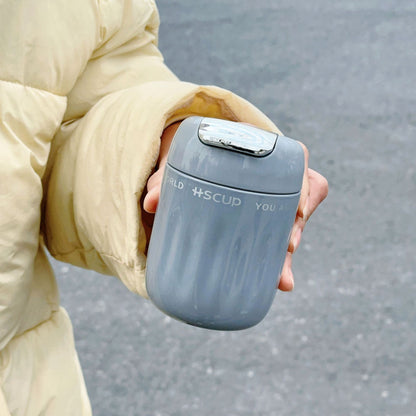 Kawaii Portable Stainless Steel Coffee Cup with Filter – Leakproof Insulated Travel Mug for Tea, Coffee & Hot Drinks