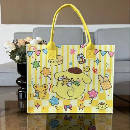 Sanrio Kawaii Canvas Tote Bag  – My Melody, Kuromi, Cinnamoroll & Pompompurin Handbags | Cute Japanese Aesthetic Shopping Bags for Girls