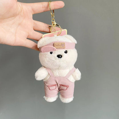 Cute Teddy Bear Plush Keychain – Soft Mini Bear Bag Charm | Kawaii Plush Key Holder for Girls