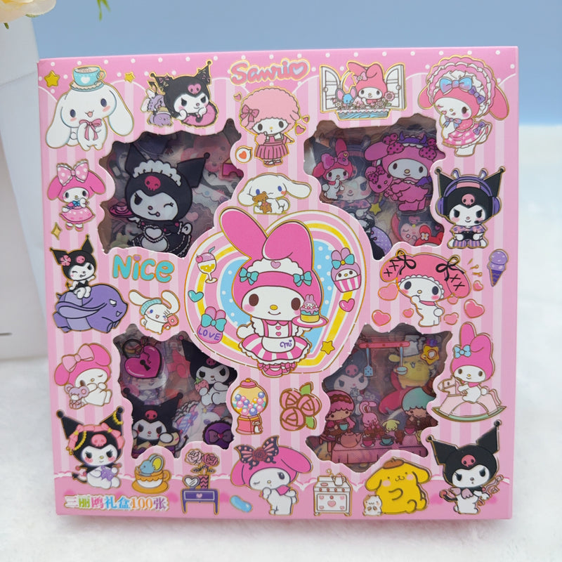 ✨ Sanrio Kuromi & My Melody Sticker Box – Kawaii Collection ✨