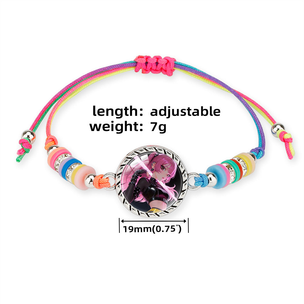 K-Pop Anime  Bracelet  Character Charms | Adjustable Multicolor String Bracelet for Girls, Kids & Teens | Cute Korean Style Jewelry Gift