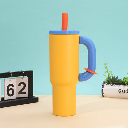 Kawaii Pastel Large Handle Straw Tumbler Cup (Single Piece)