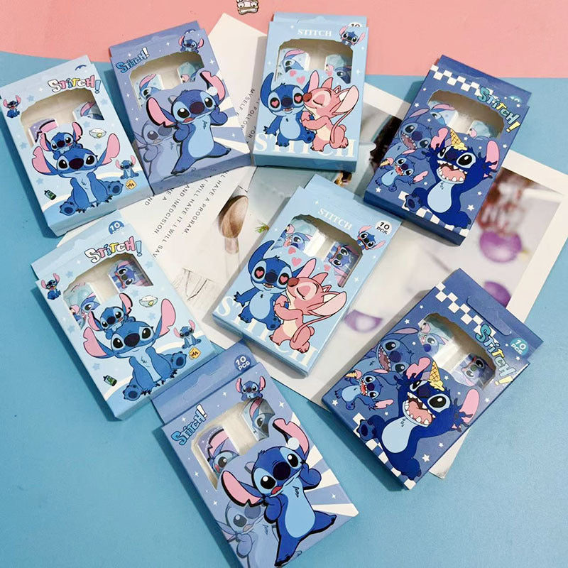 Disney Stitch Cartoon Adhesive Bandages – Pack of 10 | Cute Waterproof First Aid Bandage Strips for Kids