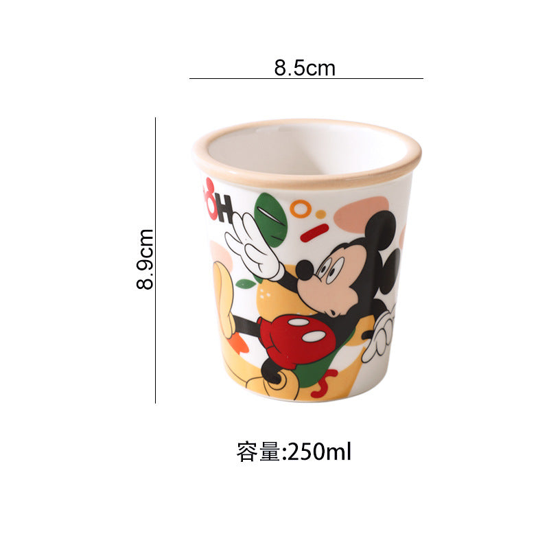 Disney Mickey Mouse, Minnie Mouse, Daisy Duck & Donald Duck Ceramic Coffee Mug Set of 4 – 250ml Cute Cartoon Cups