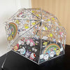 Cute Transparent Cartoon Umbrella | Kawaii Sanrio, Doraemon & Party Animal Print | Windproof & Waterproof Clear Umbrella for Kids & Adults