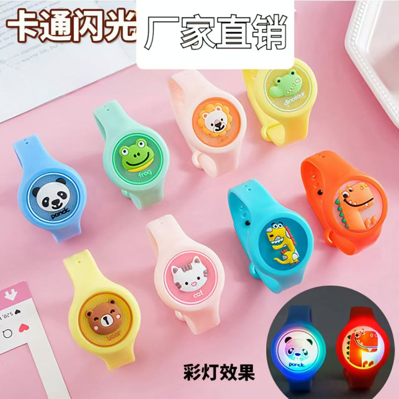 Kids LED Light Up Hand Band (Pack of 6) | Cute Cartoon Flashing Wristbands for Kids | Colorful Adjustable LED Bracelets for Boys & Girls