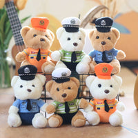 Kawaii Uniform Teddy Bear Keychain – Police & Firefighter Edition (One Piece)