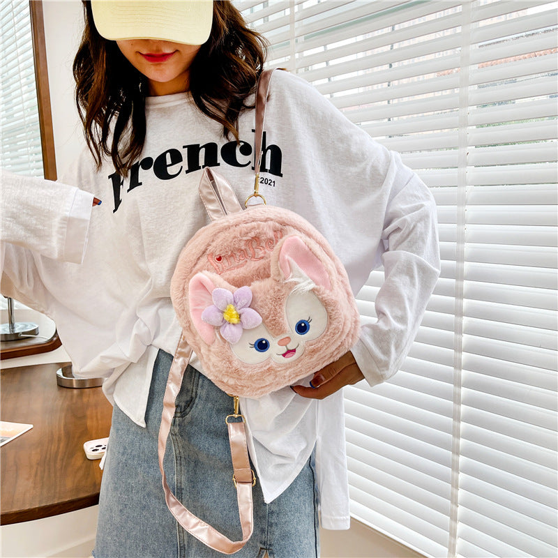 Kawaii Bunny Plush Cosmetic Pouch – Cute Pink Rabbit Makeup Bag | Soft Anime Storage Pouch for Girls