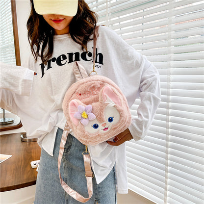 Kawaii Bunny Plush Cosmetic Pouch – Cute Pink Rabbit Makeup Bag | Soft Anime Storage Pouch for Girls