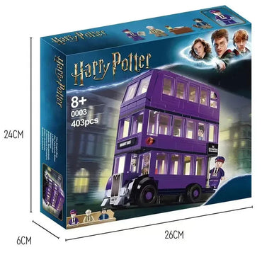 Harry Potter Knight Bus Building Block Set – Purple Triple Decker Magic Bus Toy | DIY Brick Model Kit for Kids & Collectors (8+ Age)