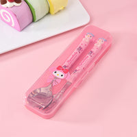 Sanrio Cute Cutlery Set with Case | Hello Kitty, Cinnamoroll, Kuromi & My Melody Fork & Spoon Set