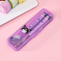 Sanrio Cute Cutlery Set with Case | Hello Kitty, Cinnamoroll, Kuromi & My Melody Fork & Spoon Set
