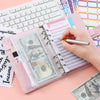 Kawaii Budget Binder Diary with Zipper Cash Envelopes – Money Saving Planner, Expense Tracker, A6 Refillable Binder for Budgeting & Finance Management