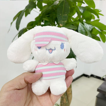 Cinnamoroll Sporty Stripes Plush Keychain – Cute Kawaii Charm