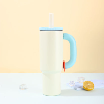 Kawaii Pastel Large Handle Straw Tumbler Cup (Single Piece)