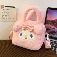 Kawaii Plush Cartoon Character Handbag for Girls – Cute Furry Crossbody Bag | Sanrio & Cartoon Style Shoulder Bag