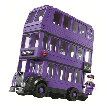 Harry Potter Knight Bus Building Block Set – Purple Triple Decker Magic Bus Toy | DIY Brick Model Kit for Kids & Collectors (8+ Age)