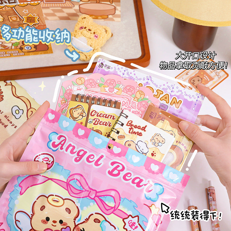 Kawaii Blind Box Stationery Kit (8–10 Items) – Capybara, Angel Bear, Bread Time Bear, Merry Christmas Bear & Cute Bakery Bear Surprise Stationery Gift Set | Mystery Cute School & Office Supplies