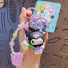 Sanrio official  Character Bag Charm with Flower & Glitter Beads Keychain