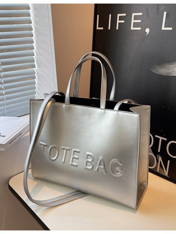 Luxury Embossed Tote Bag for Women – Premium Leather Shoulder Handbag | Large Capacity Office, Shopping & Travel Tote