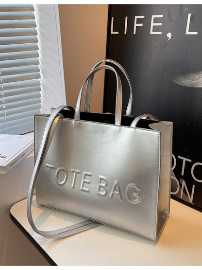 Luxury Embossed Tote Bag for Women – Premium Leather Shoulder Handbag | Large Capacity Office, Shopping & Travel Tote
