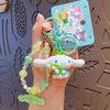 Sanrio official  Character Bag Charm with Flower & Glitter Beads Keychain