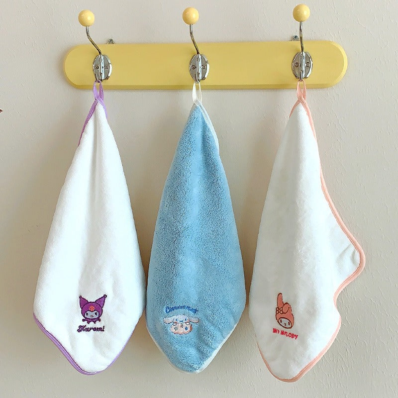 Sanrio Characters Face Towel Set (5 pcs) – My Melody, Cinnamoroll, Kuromi, and Friends | Soft Cotton Hand Towels for Kids & Adults