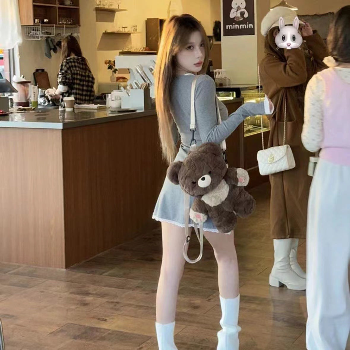 Kawaii Teddy Bear Backpack – Cute Plush Soft Toy School Bag for Girls | Korean Style Bear Shoulder Bag | Aesthetic Travel Backpack