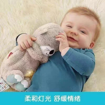 Kawaii Breathing Otter Plush Toy with Light & Soothing Music – Baby Sleep Companion, Calming Breathing Stuffed Animal for Infants & Toddlers