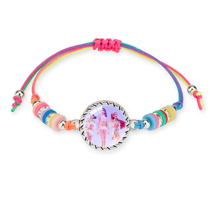 K-Pop Anime  Bracelet  Character Charms | Adjustable Multicolor String Bracelet for Girls, Kids & Teens | Cute Korean Style Jewelry Gift