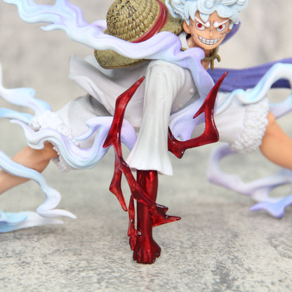 Monkey D. Luffy Gear 5 Nika Action Figure – 17 cm One Piece Anime Collectible Statue with Box | Luffy Anime Figurine for Desk, Shelf & Otaku Collection