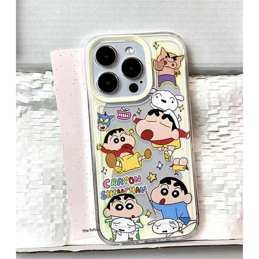 Shinchan Cartoon Transparent Phone Case for iPhone 17, iPhone 17 Pro & iPhone 17 Pro Max – Cute Kawaii Protective Mobile Cover