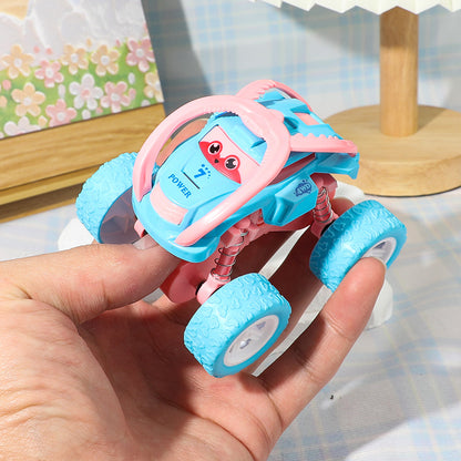 Mini Inertia Powered Stunt Car Toy for Kids | 360° Flip Off-Road Push & Go Toy Car (Single Piece, Random Color)