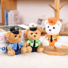 Kawaii Uniform Teddy Bear Keychain – Police & Firefighter Edition (One Piece)