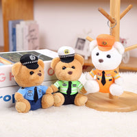 Kawaii Uniform Teddy Bear Keychain – Police & Firefighter Edition (One Piece)
