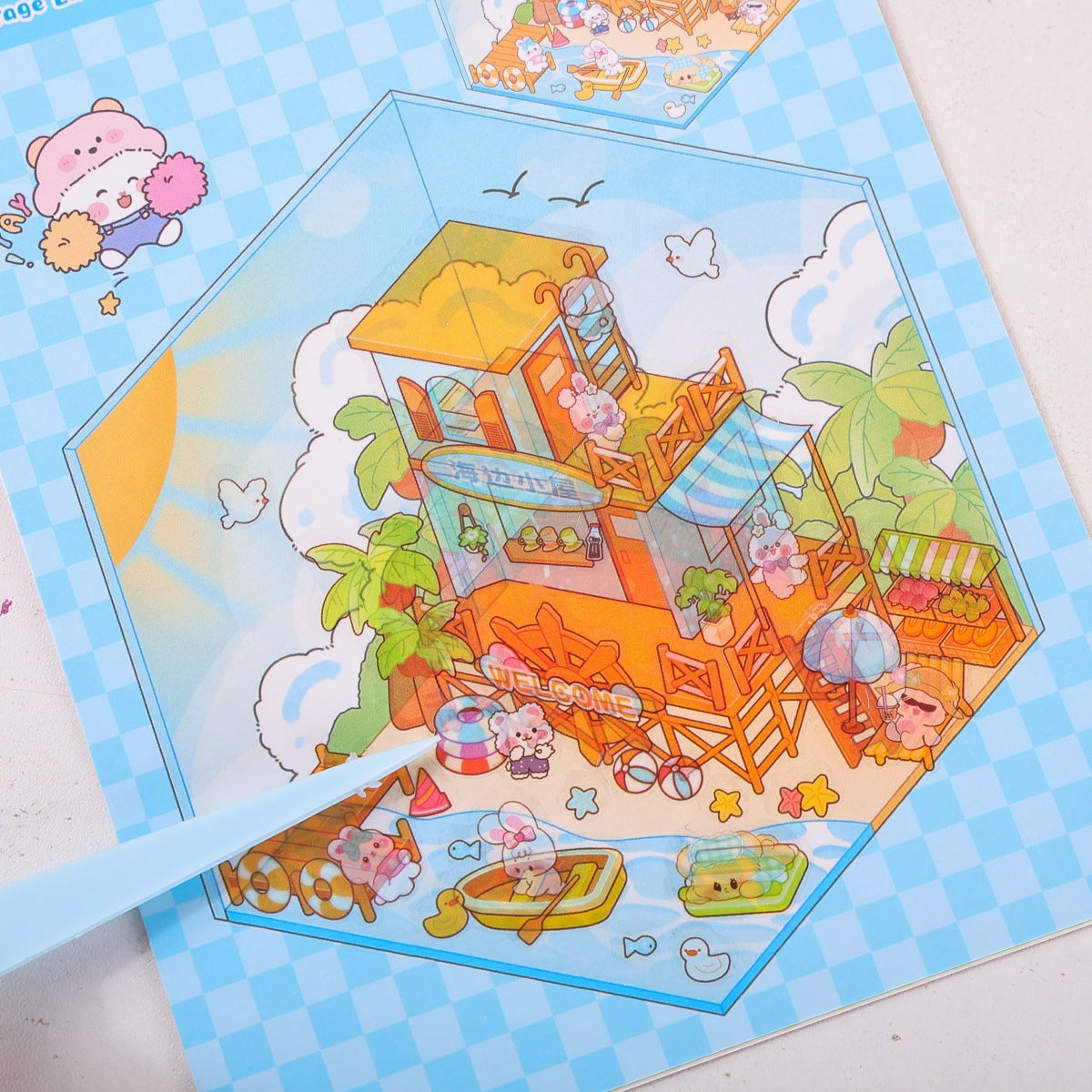 DIY 3D Kawaii Mini House Sticker Book Set of 3 – Creative Scene Building Scrapbook Activity Kit | Cute Room Decoration & Puzzle Craft Book for Kids, Teens & Adults