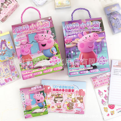 Peppa Pig Blind Box Stationery Gift Bag – Kawaii Surprise School Kit (8–10 Cute Items Inside)