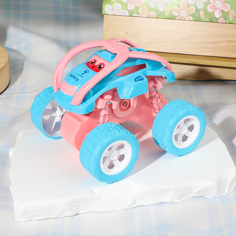 Mini Inertia Powered Stunt Car Toy for Kids | 360° Flip Off-Road Push & Go Toy Car (Single Piece, Random Color)