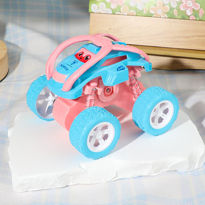 Mini Inertia Powered Stunt Car Toy for Kids | 360° Flip Off-Road Push & Go Toy Car (Single Piece, Random Color)