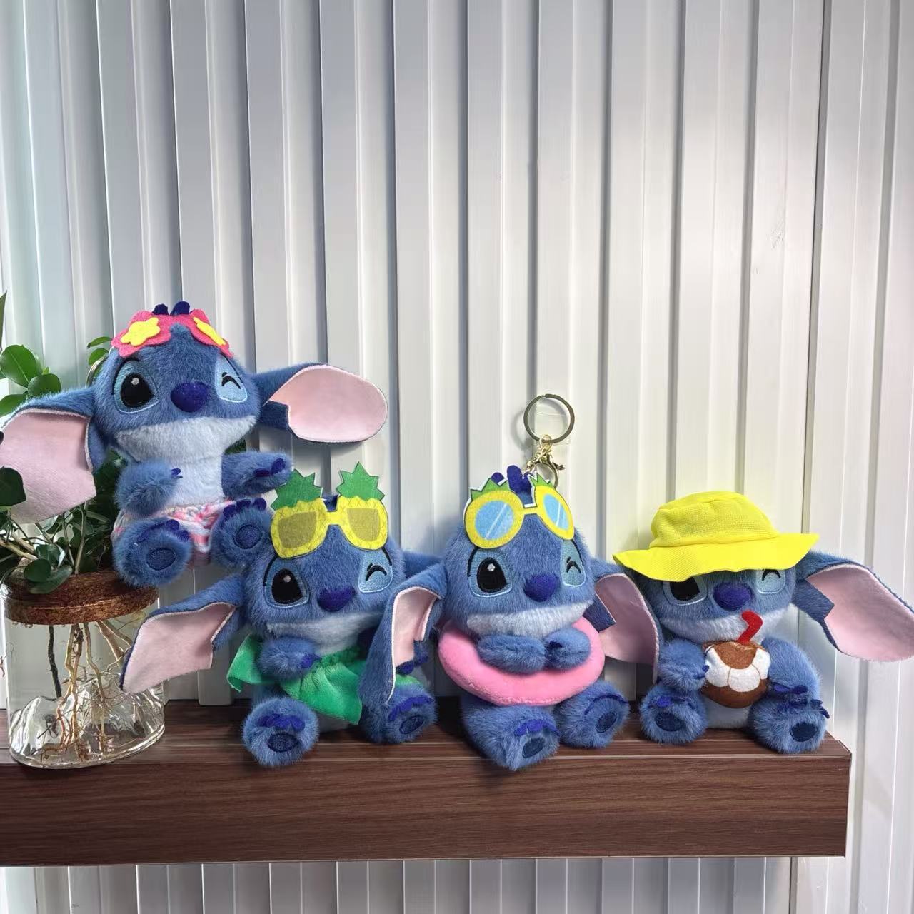 Cute Stitch Plush Keychain – Soft Kawaii Cartoon Doll Keyring | Random Summer Outfit Design