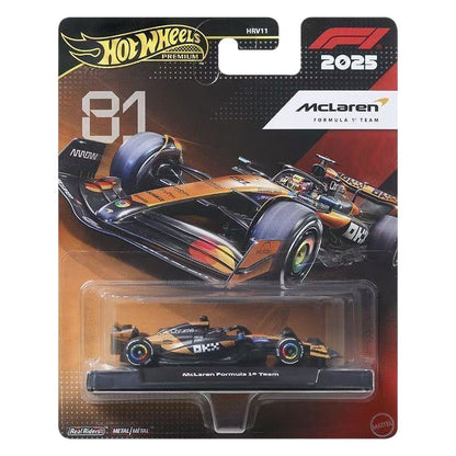 Hot Wheels Premium Formula 1 Die-Cast Cars Pack of 5 – 1:64 Scale F1 2025 Collection (McLaren, Mercedes AMG Petronas, Haas, Visa Cash App RB)