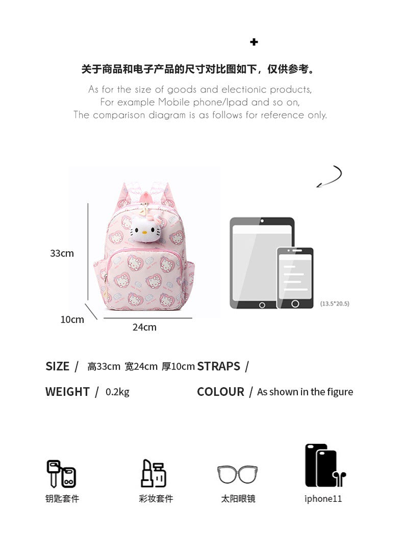 Kawaii Sanrio Mini Backpack with Plush Character – Cute Kids & Girls Shoulder School Bag