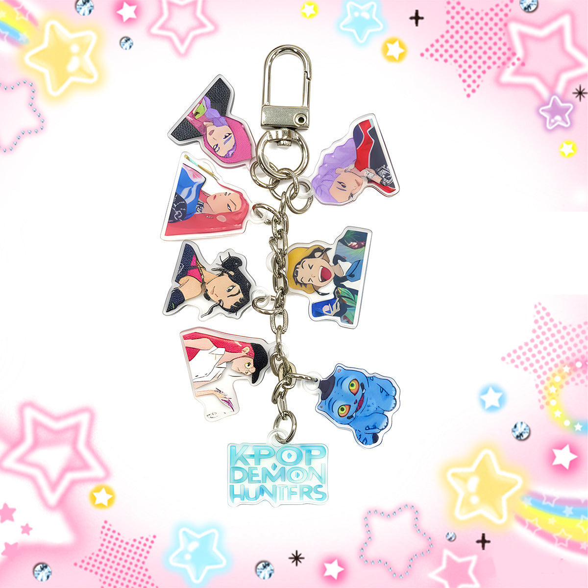 KPOP Demon Hunters Acrylic Keychain – Cute Anime Charm Keyring for Bags, Backpacks & Accessories (Random Design)