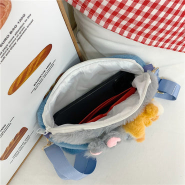 Disney Zootopia Plush Sling Bag – Judy Hopps & Nick Wilde Cute Furry Crossbody Shoulder Bag for Kids & Teens